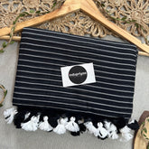 Indupriyya Black Color Mulmul Cotton Saree